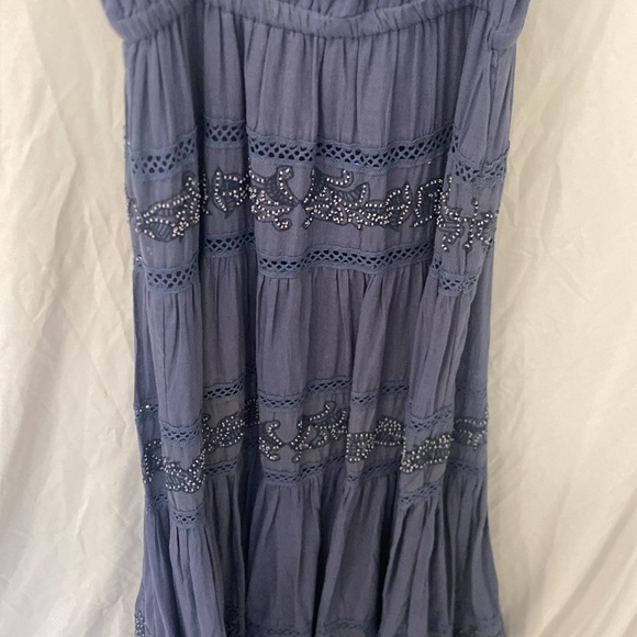 Love the Label Dress beaded blue maxi dress sz small - Picture 3 of 6